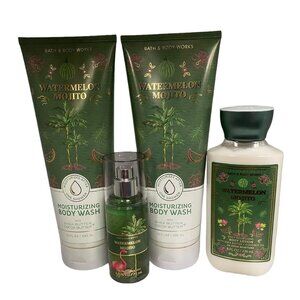 Bath & Body Works Watermelon Mojito Creamy Body Wash Mist Lotion Bundle Set of 4